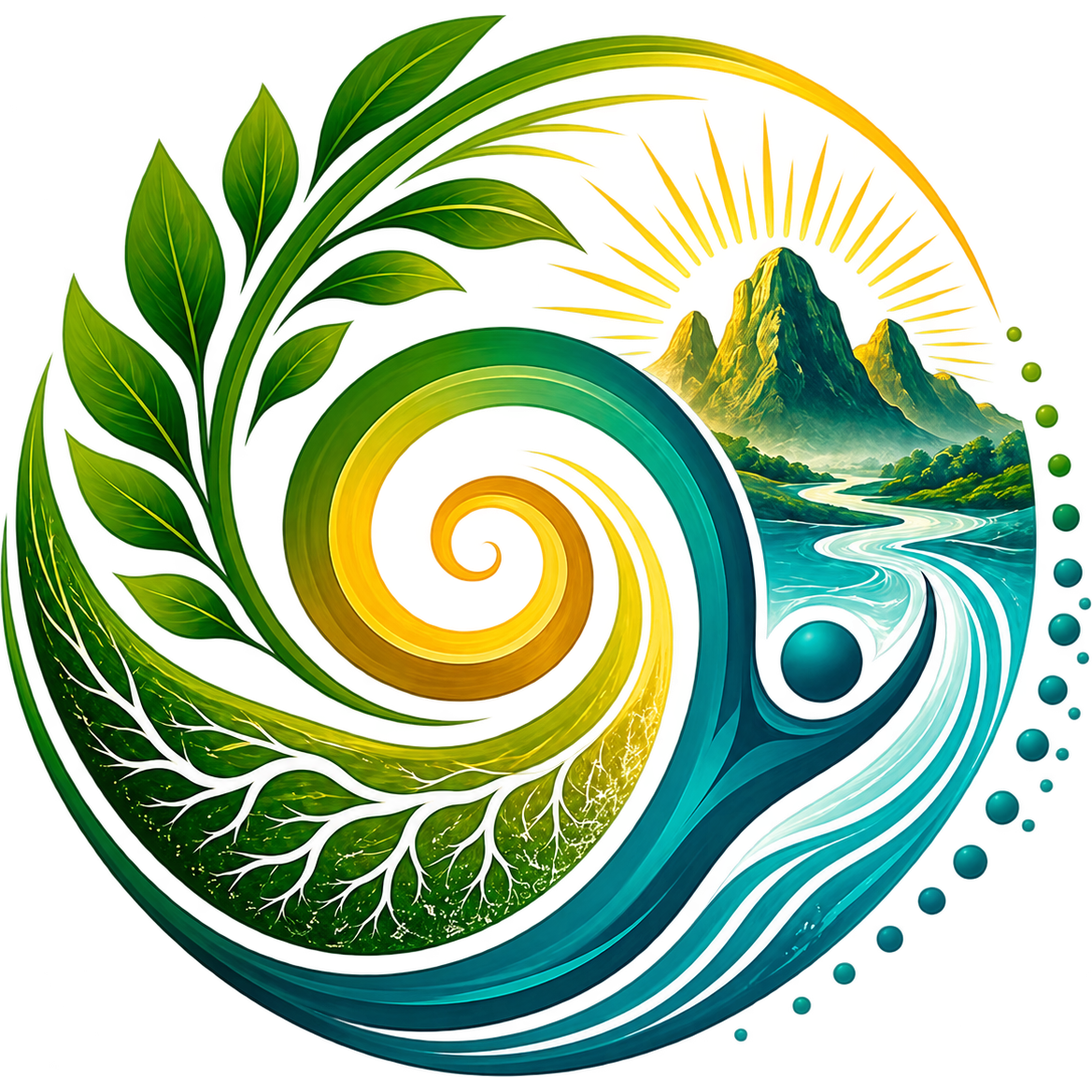 Vital Healthy Living botanical spiral logo